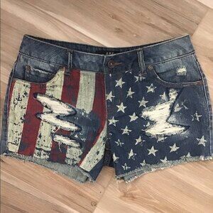 ABS Allen Schwartz Denim Flag Shorts 25